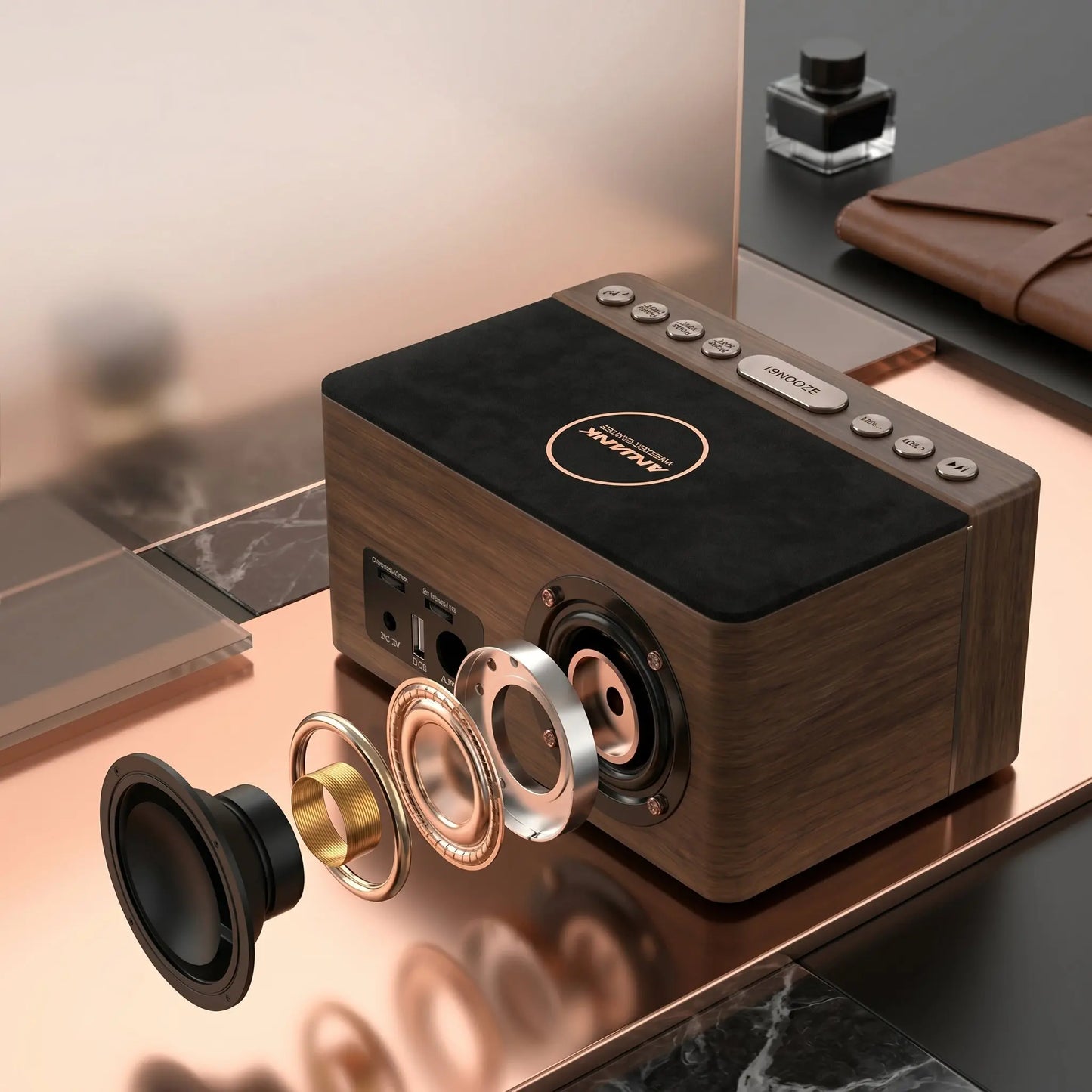 Réveil Induction En Bois Véritable