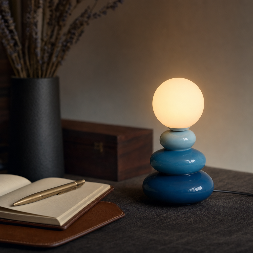 Lampe de Table en Céramique Galets Empilés