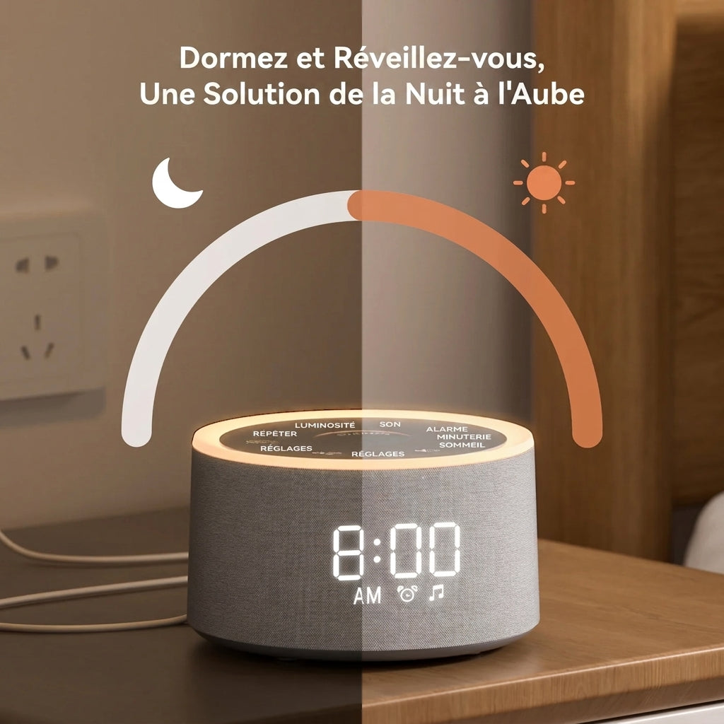 Générateur de Sons d'Ambiance – Réveil Digital et Veilleuse Intégrés