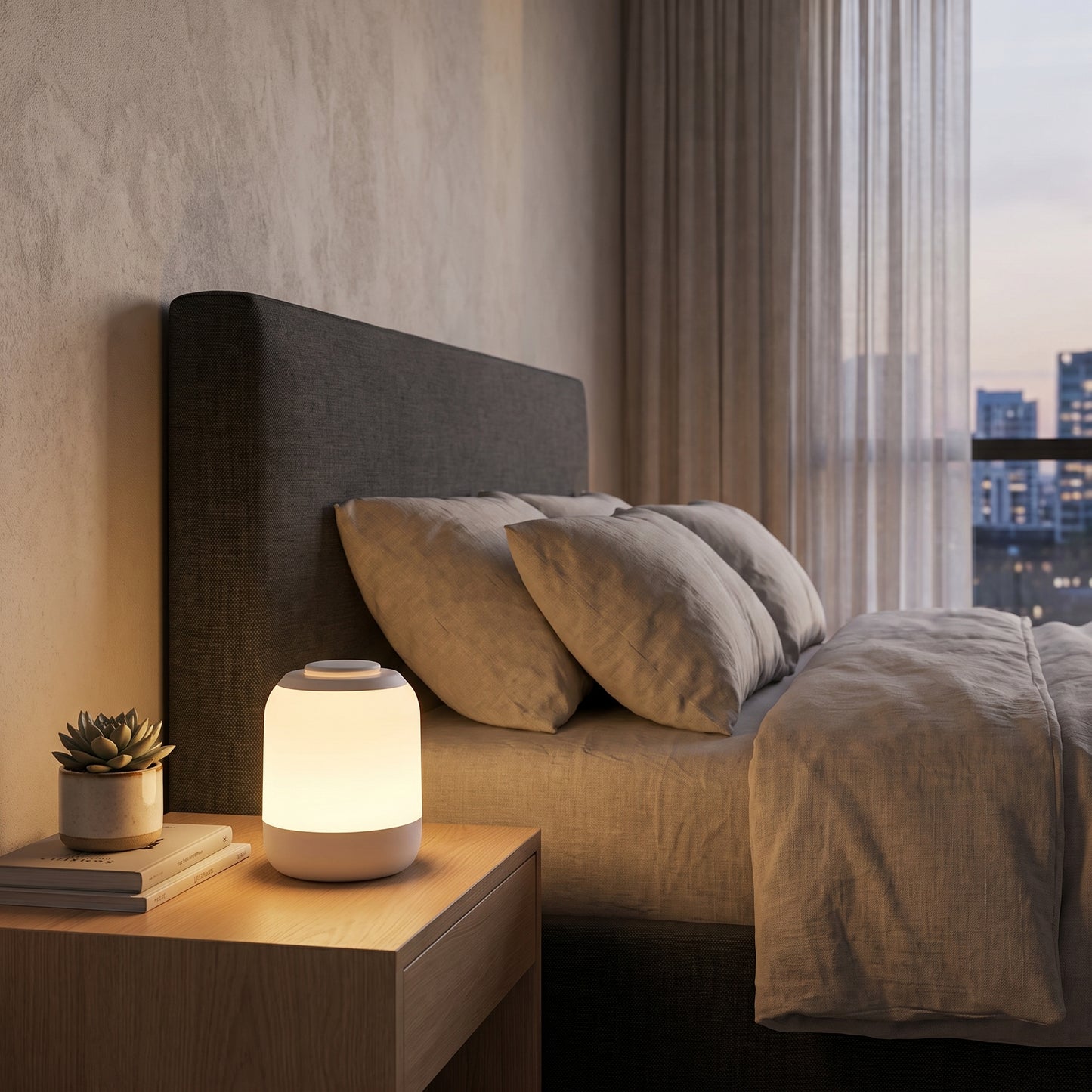 Veilleuse LED Nomade Rechargeable – Lampe de Table Sans Fil à Intensité Réglable