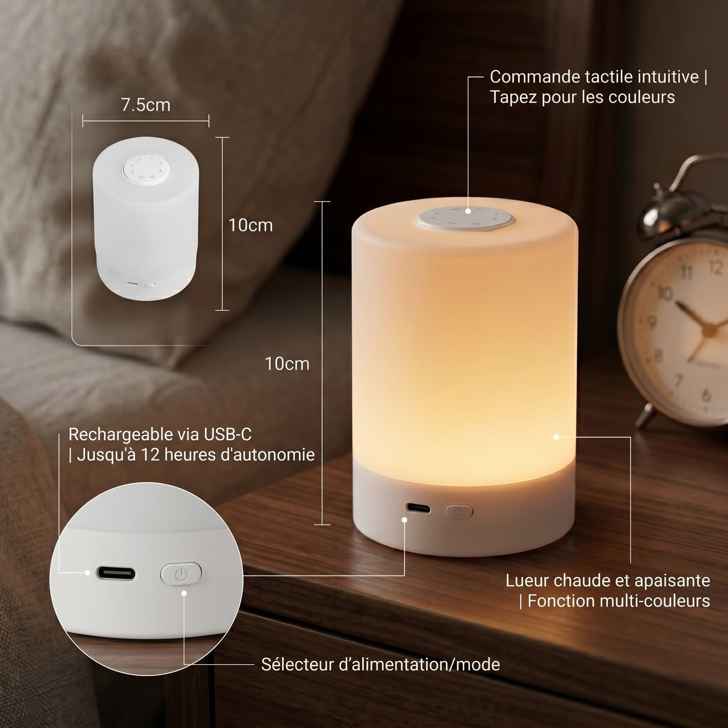 Veilleuse Tactile Led