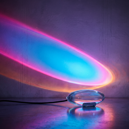 Lampe de Table Cristal Œil du Ciel – Luminaire LED d'Ambiance à Effet Visuel