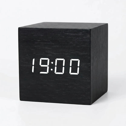 Réveil Cube en Bois