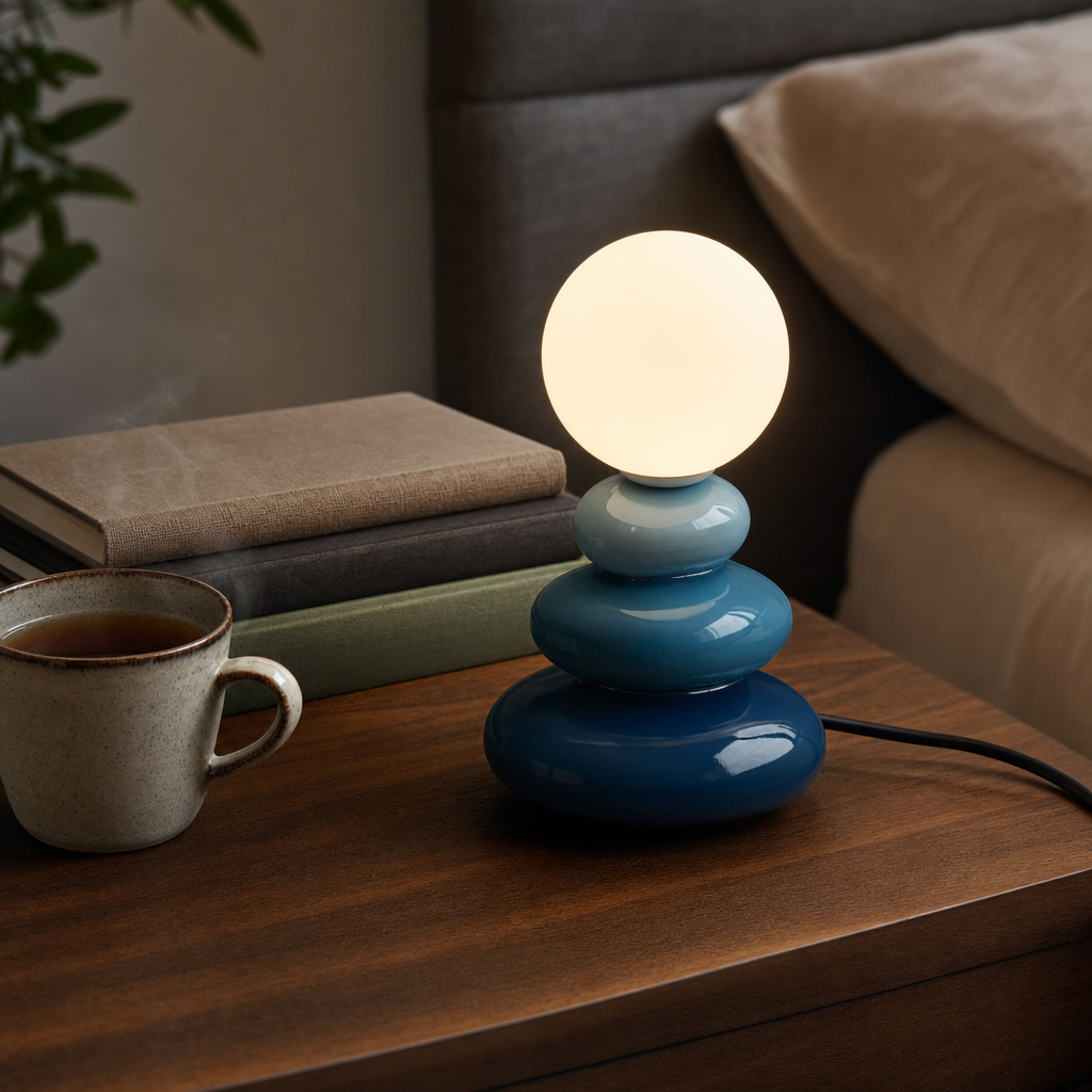 Lampe de Table en Céramique Galets Empilés