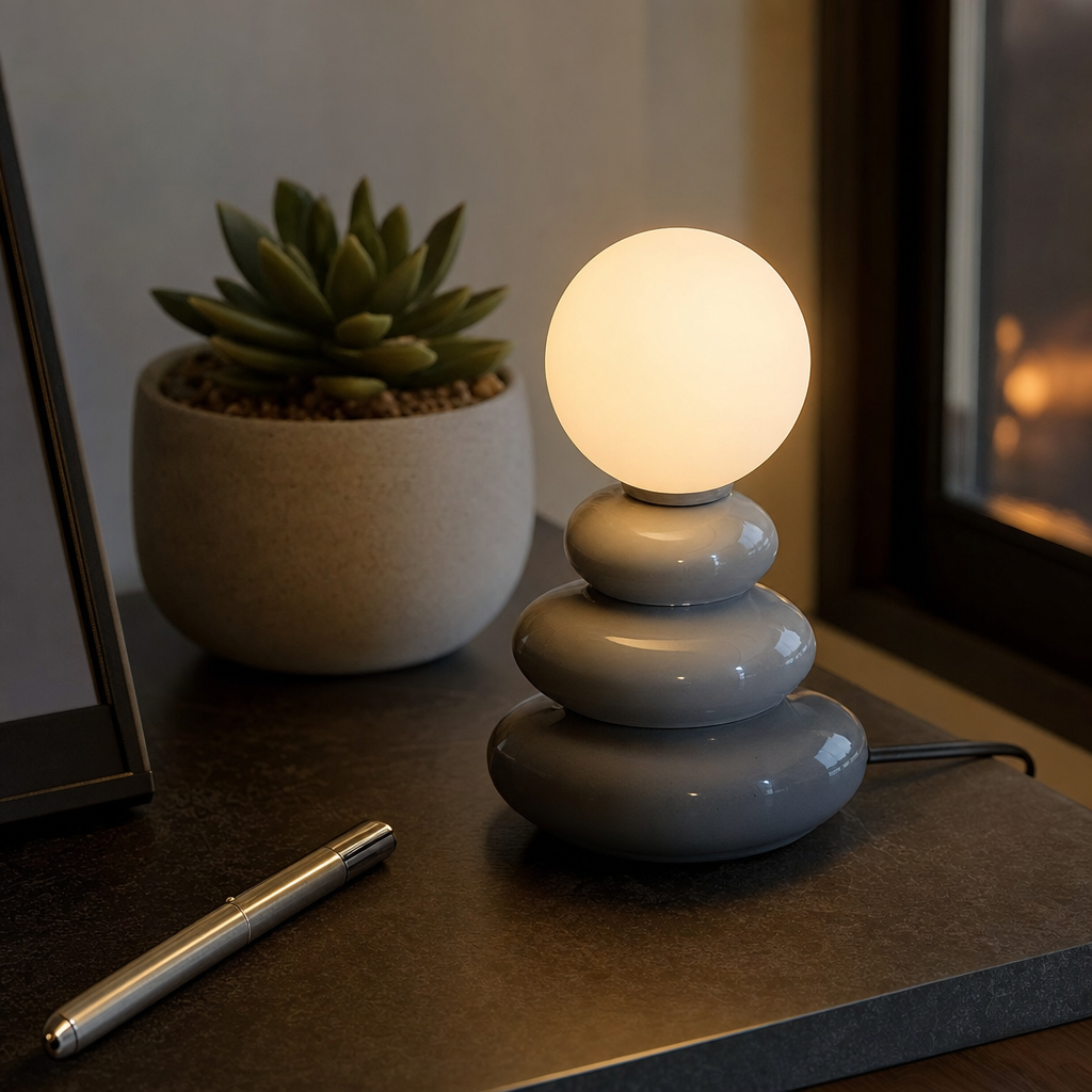 Lampe de Table en Céramique Galets Empilés
