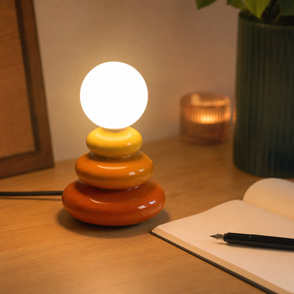 Lampe de Table en Céramique Galets Empilés