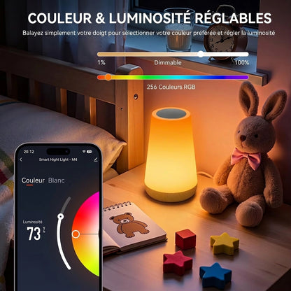 Lampe de Table Connectée Smart WiFi – Luminaire d'Ambiance LED RGB Tactile et Vocal