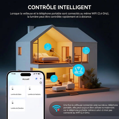 Lampe de Table Connectée Smart WiFi – Luminaire d'Ambiance LED RGB Tactile et Vocal