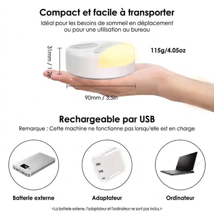 Générateur de Sons d'Ambiance Nomade – Diffuseur Sonore LED à Minutage Intelligent