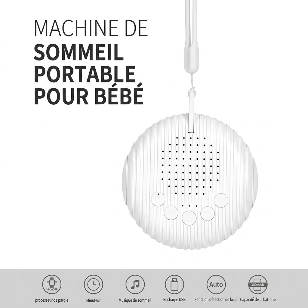 Générateur de Sons d'Ambiance Nomade pour Bébé – Boîtier Audio Compact Rechargeable USB