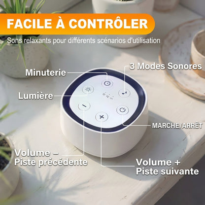 Générateur de Sons d'Ambiance Nomade pour Enfant – Boîtier Audio 24 Sons avec Veilleuse et Minuterie