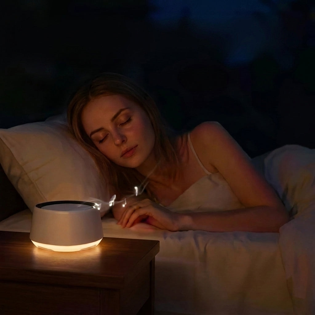 Générateur de Sons d'Ambiance Nomade pour Enfant – Boîtier Audio 24 Sons avec Veilleuse et Minuterie