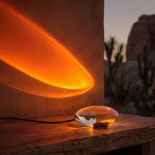 Lampe de Table Cristal Œil du Ciel – Luminaire LED d'Ambiance à Effet Visuel