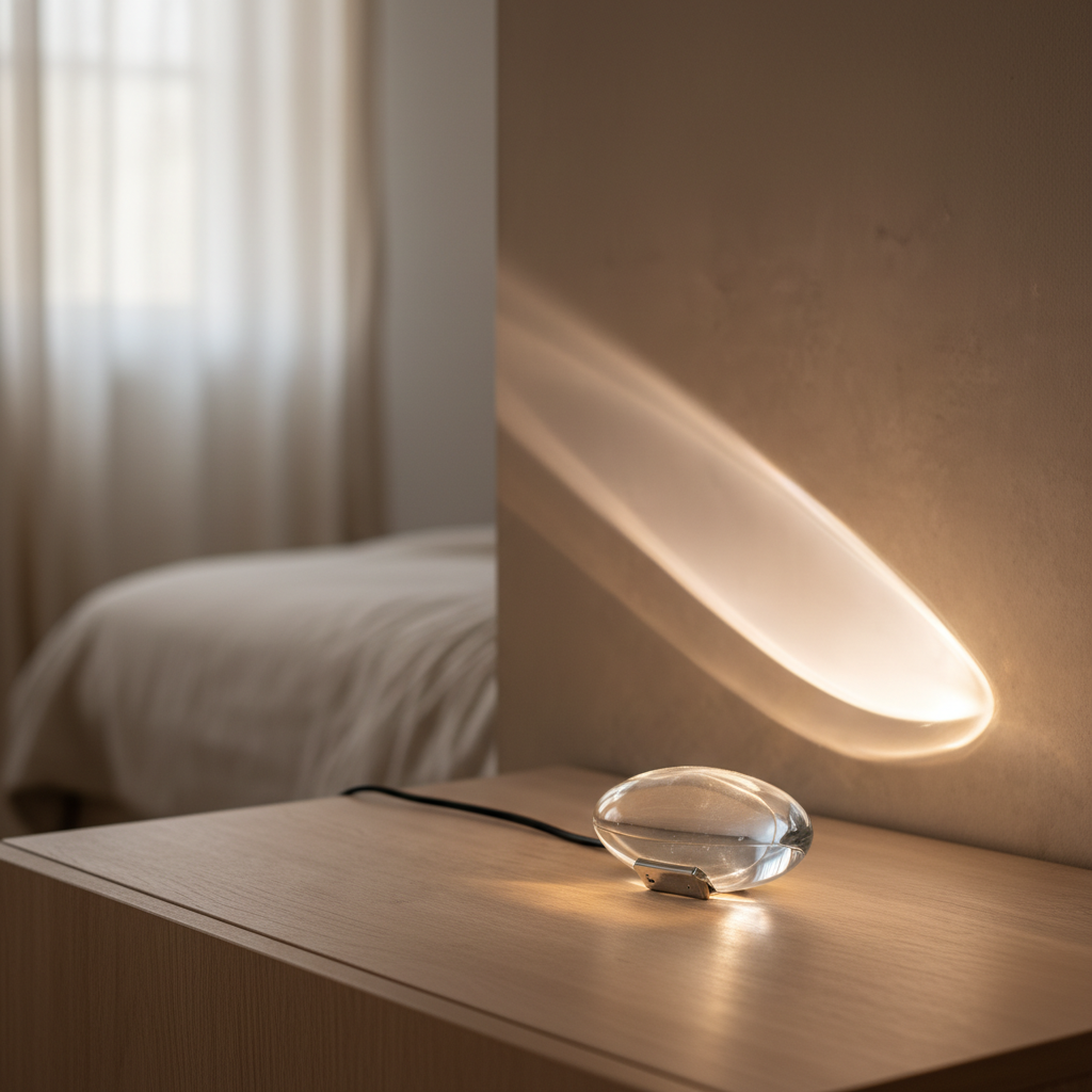 Lampe de Table Cristal Œil du Ciel – Luminaire LED d'Ambiance à Effet Visuel
