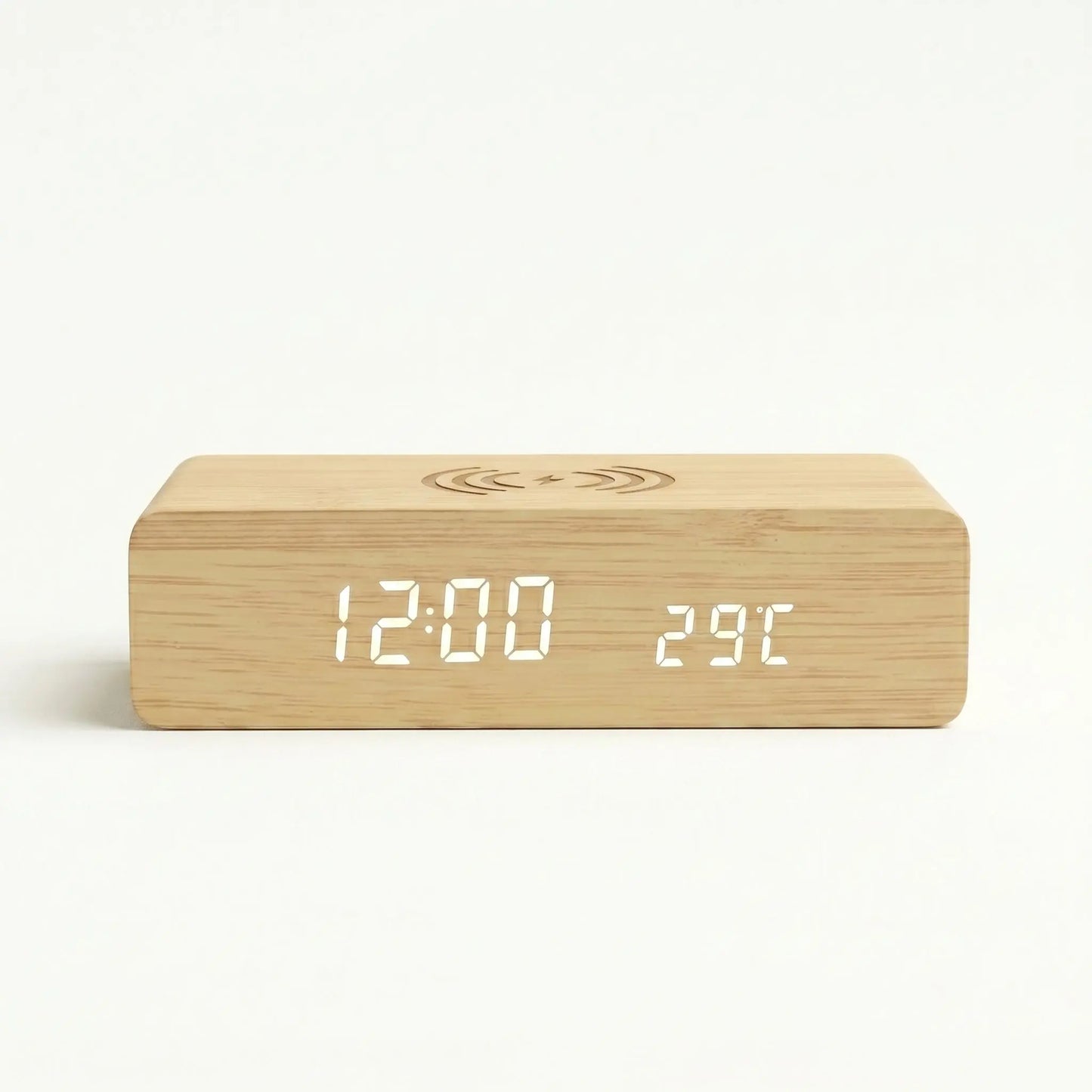 Réveil Chargeur Induction En Bois